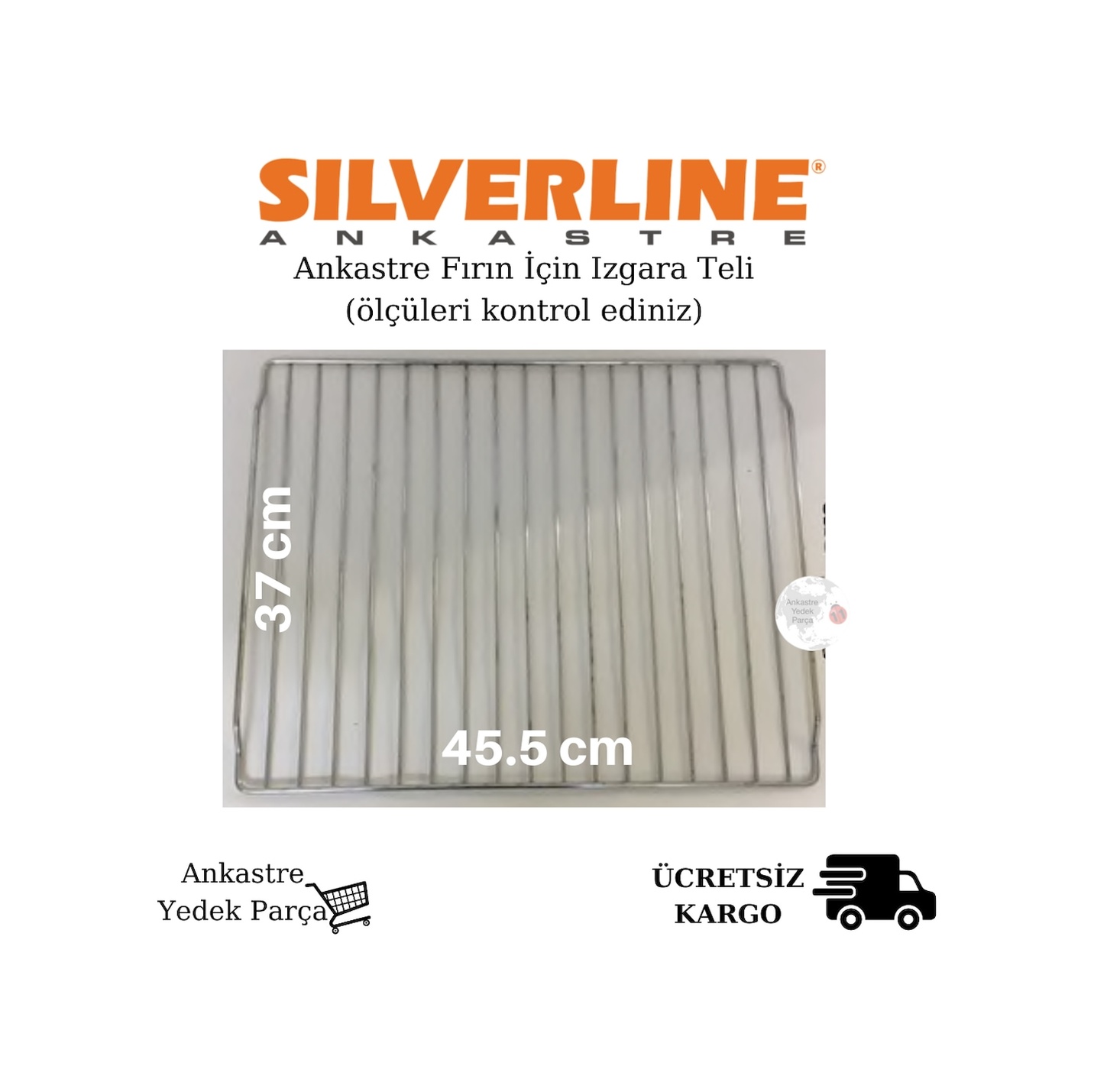 IMG-6344233248433203553.jpg Silverline Uyumlu Ankastre Fırın Için Izgara Teli Grill Aparatı Krom Tel - 422336951 - Görsel 1